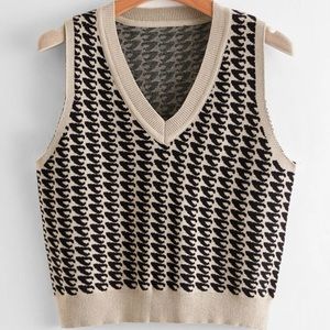 Allover Pattern Sweater Vest